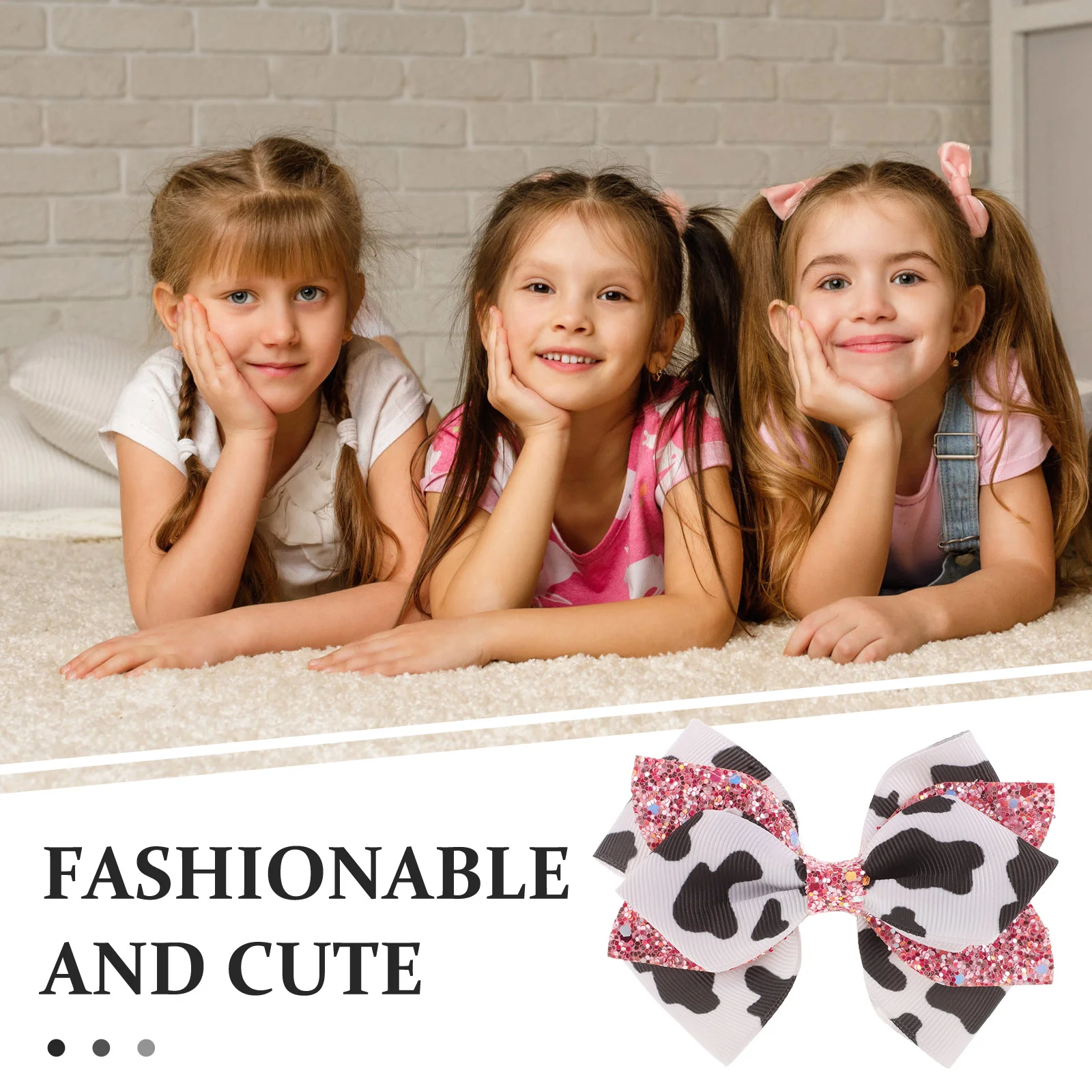 2 шт. заколка для волос с бантом тии принтом коровы банты аксессуары маленьких