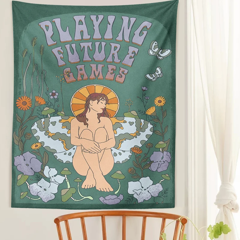

70s Vintage Wall Tapestry Hanging free spirited retro prints Girls Dorm Decoration INS Trippy Tapestry Psychedelic Wall Prints