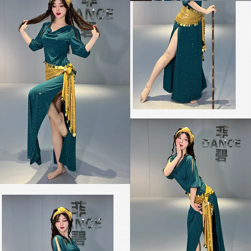 3 шт. набор головного платка пояс и юбка танец живота костюм сексуальный рабочий