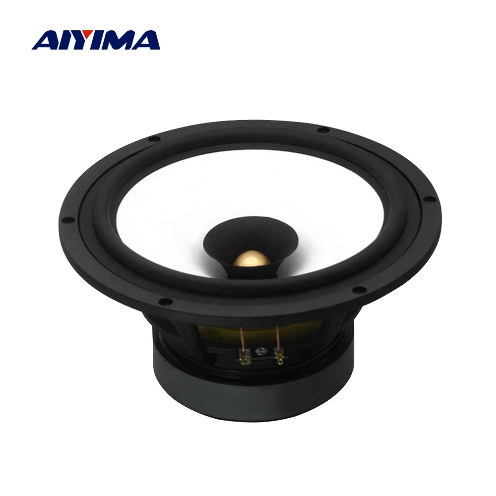 

AIYIMA 1Pc 8 Inch Full Range Speaker 8 Ohm 60W Sound Amplifier Speaker Home Theater Aluminum Carbon Fiber Mica Basin Loudspeaker