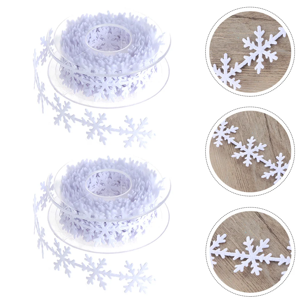 

Ribbon Christmas Snowflake Sewing Gift Lace Decorationwrapping Decorative Polyestergarland Tree Box Holiday Decor Wrap Roll