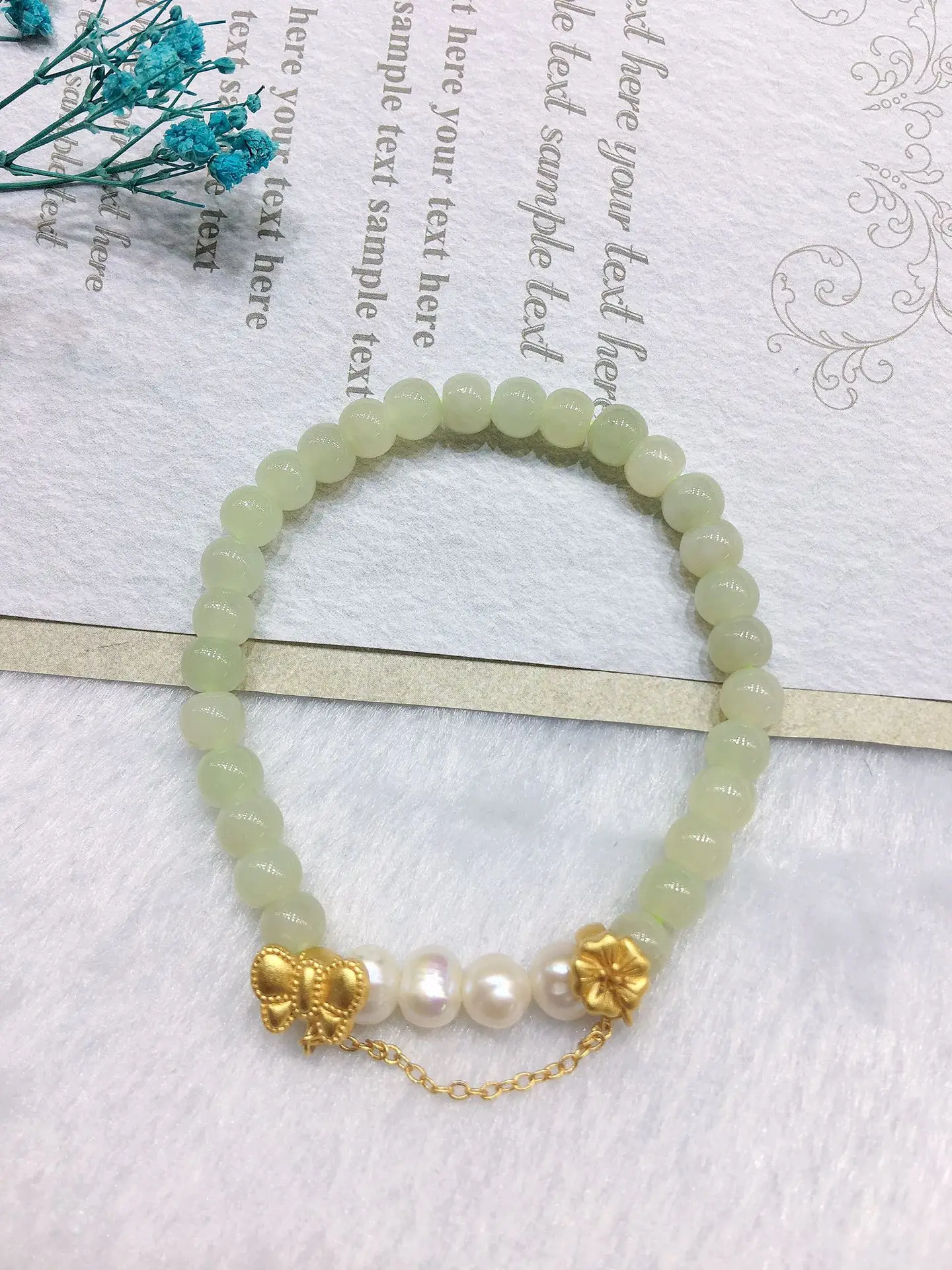 

Natural Stones Bracelets Jewelry for Women Green Beads 8MM Pearl Golden Pendant Fashion Christmas Gift 2023 Novelty Рук Kебаб