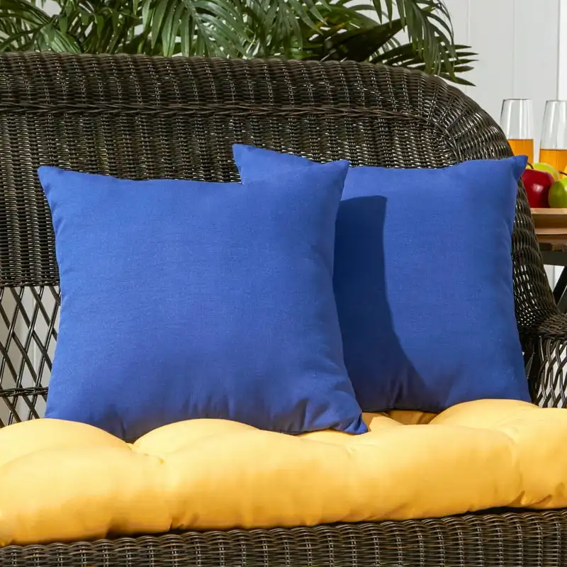 

Fashions Marine Blue 17" Square Outdoor Throw Pillow (Set of 2)