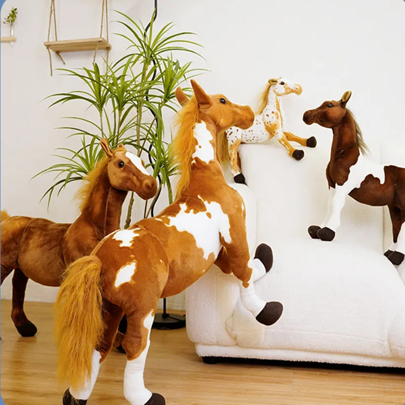 

Adorable Simulation Horse Stuffed Animal Plush Dolls High Quality Realistic Image Classic Toy For Children Girls Gift Props Deco