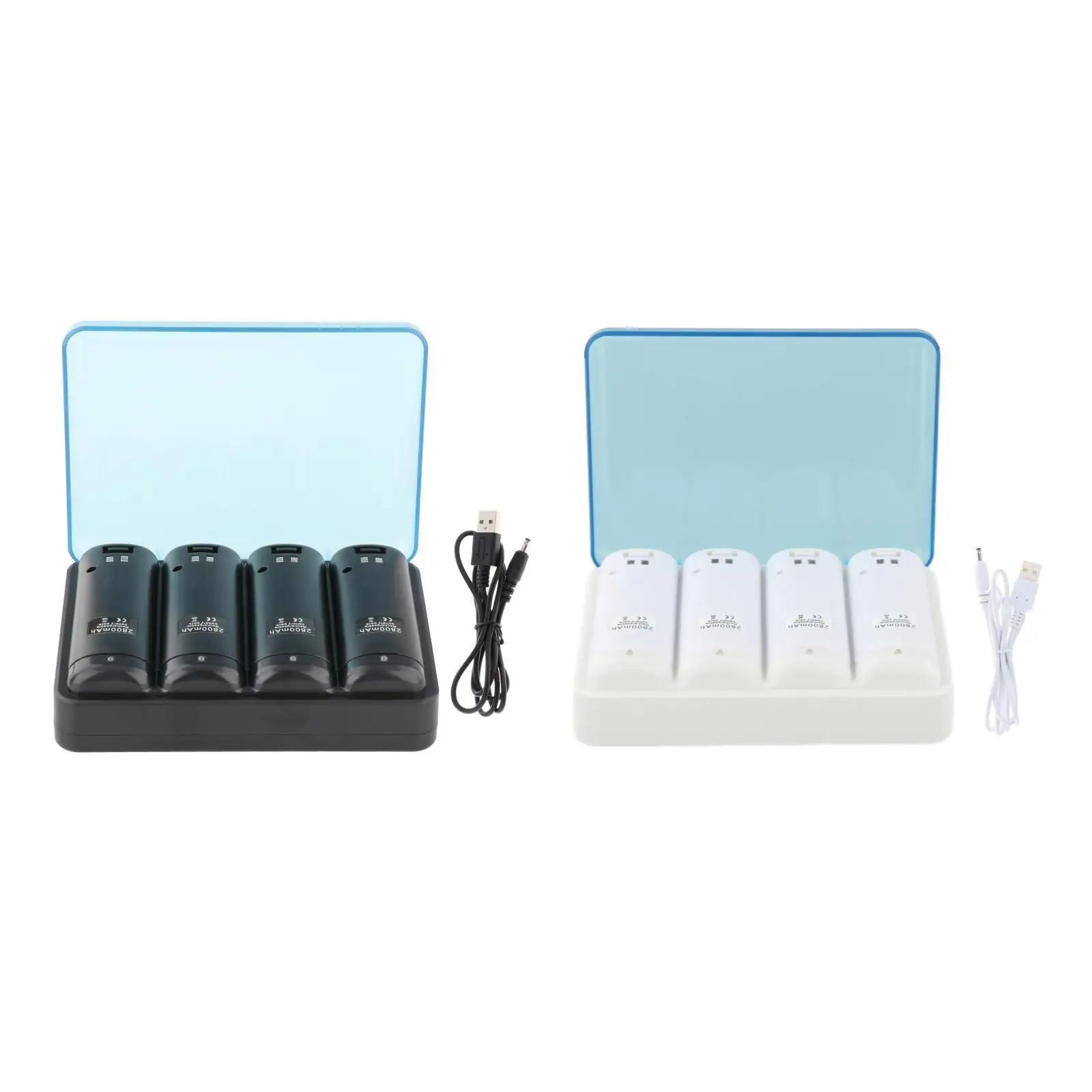 

Battery Charger Remote Control Charging Dock Gamepad Controller Charger 4 Ports Charger Station for Wii for Wii U Controller