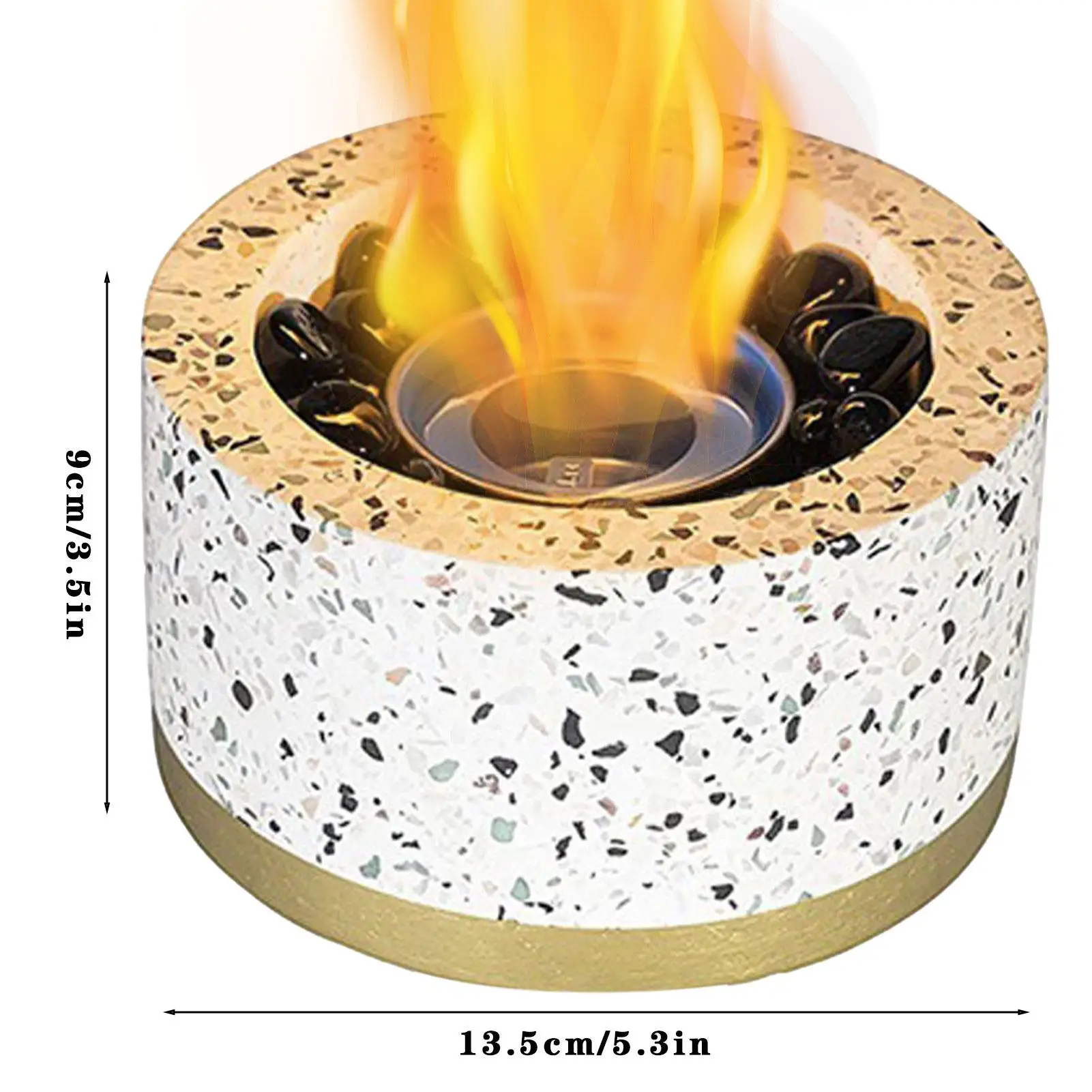 Настольная чаша для огня легкая настольная с галькой комнатная и уличная