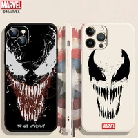 marvel venom logo for iphone 13 12 11 pro max 12 13 mini x xr xs max 6 6s 7 8 plus phone case black liquid silicone funda coque