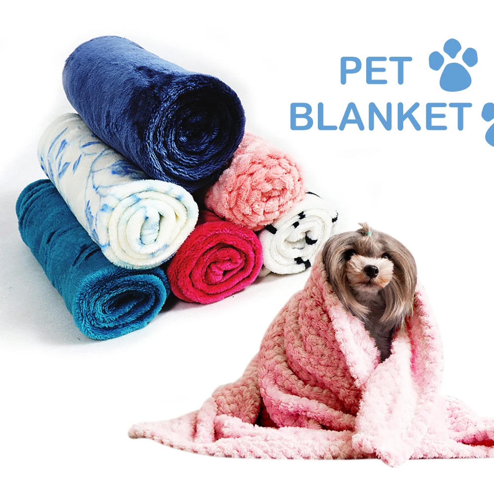 

Soft Dog Bed Flannel Thickened Pet Mat Warm Sleeping Blanket Dog Cat Sofa Cushion Winter Warm Portable Coral Fleece Mat Cover