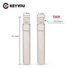 KEYYOU 10 шт.лот  58 автомобильное полотно дистанционного ключа для Citroen Peugeot модифицированный раскладной ключ без паза Замена