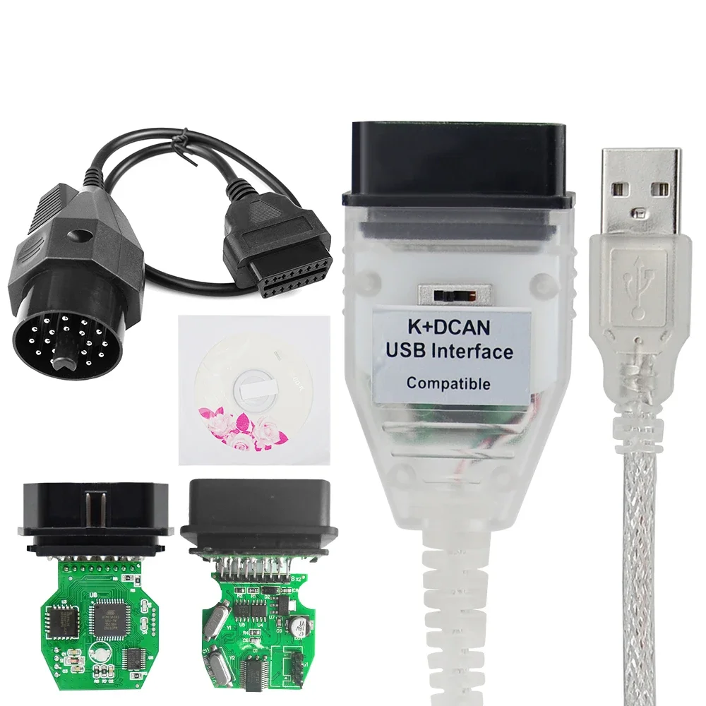 Фото Для BMW K DCAN Переключатель Для inpa OBDII Диагностический кабель IN-PA K+DCAN USB-интерфейс IN-PA Ediabas K D CAN OBD2 Диагностика FT232RL №4