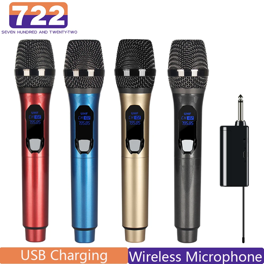 

Wireless Microphone 2 Channels UHF Professional Handheld Mic Micphone Micro For Karaoke Meeting 50 Meters Sing Song KTV Singing