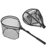 1 x folding fishing net brail mesh landing net trout rubber catch iscas pesca outdoor tool fishing accessories