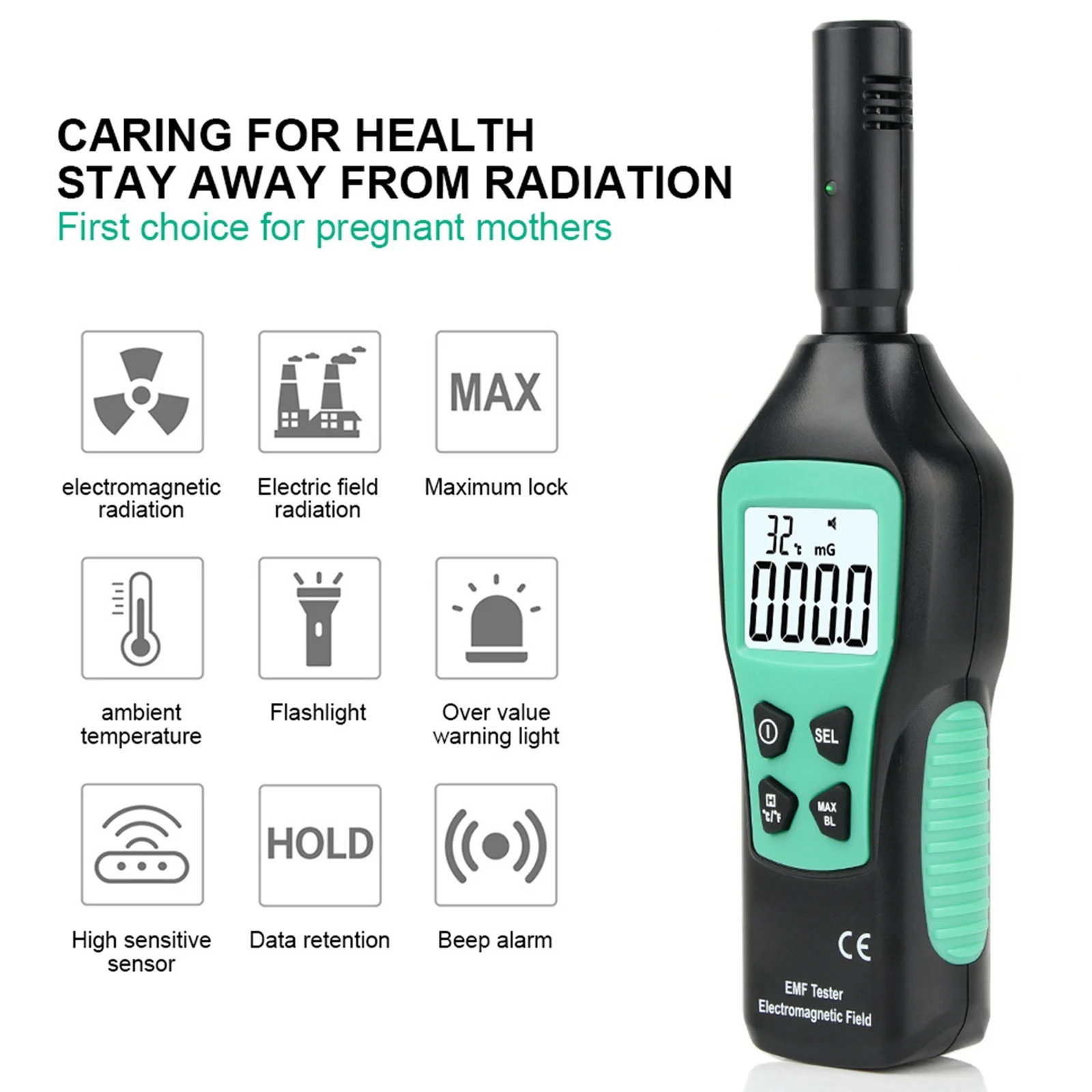 

New Electromagnetic Radiation Detector Dosimetro De Radiacion Electromagnetic Field Meter Emf Tester Emission Dosimeter