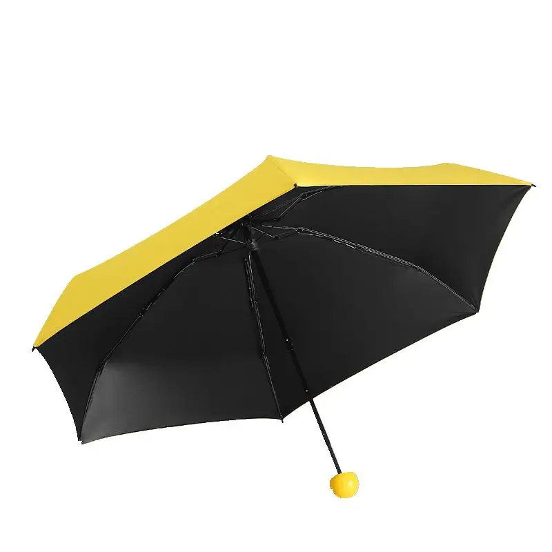 

Креативный Карманный капсульный зонт, пять складных зонтиков, черный клей, карманный мини-зонт, складной портативный зонт от солнца и дождя