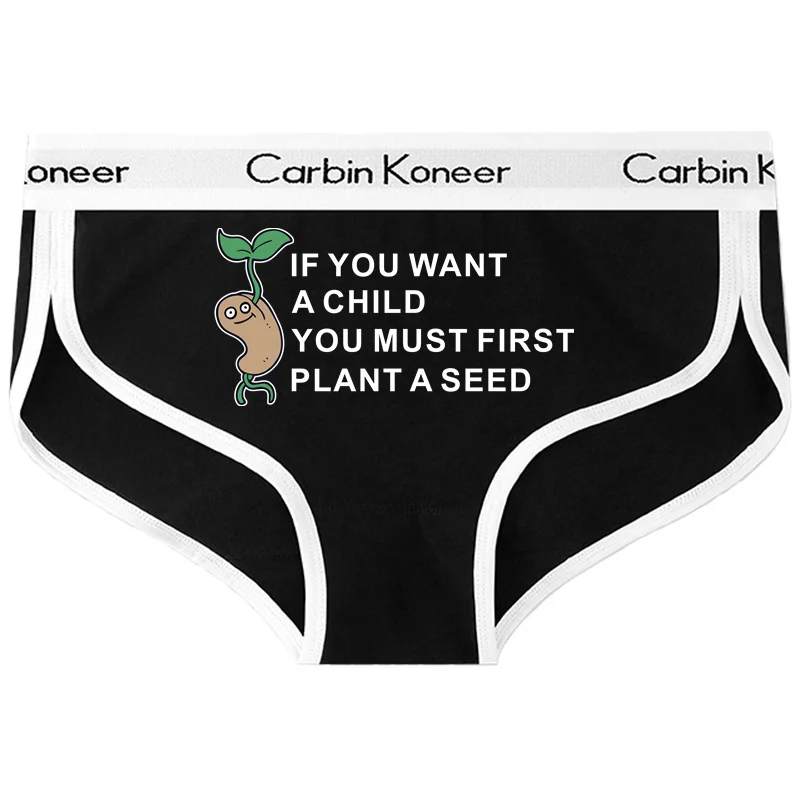 Женское хлопковое нижнее белье с принтом в виде семян