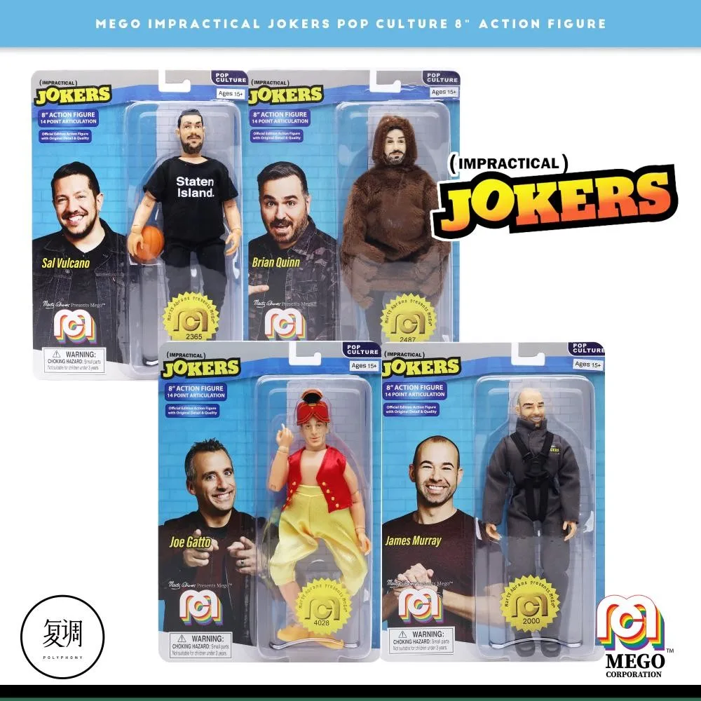 

Mego Impractical Jokers Movies and Tv Anime Action Figure 8 Inch Pvc&cloth Collectible figurines Doll Gift Model Toys