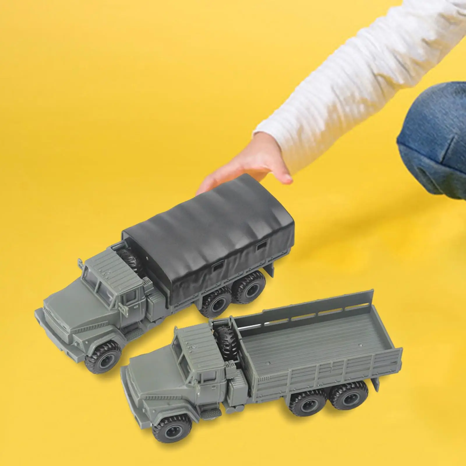 

2Pcs Transport Truck Model Display Assemblable Collection for Tabletop Boys
