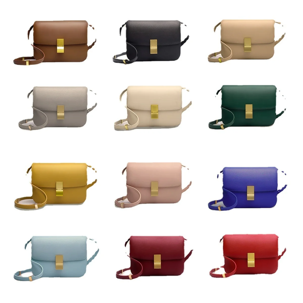 Genuine Leather Shoulder Bag For Women 2023Trend  Small Square Bags Luxury Designer Handbag Fashion Messenger BagsTofu Bags