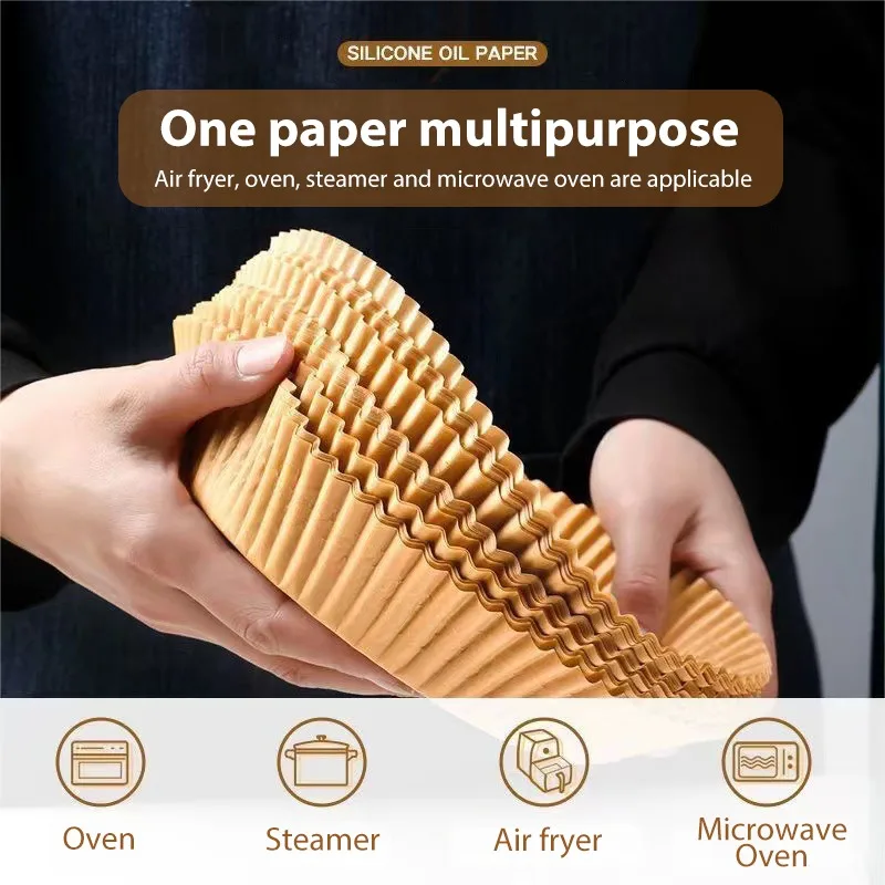 50PCS/25PCS Air Fryer Disposable Baking Paper Mold Oil-proof Cups for Household Barbecue Plate Food Oven Pen Kitchen Accessories |