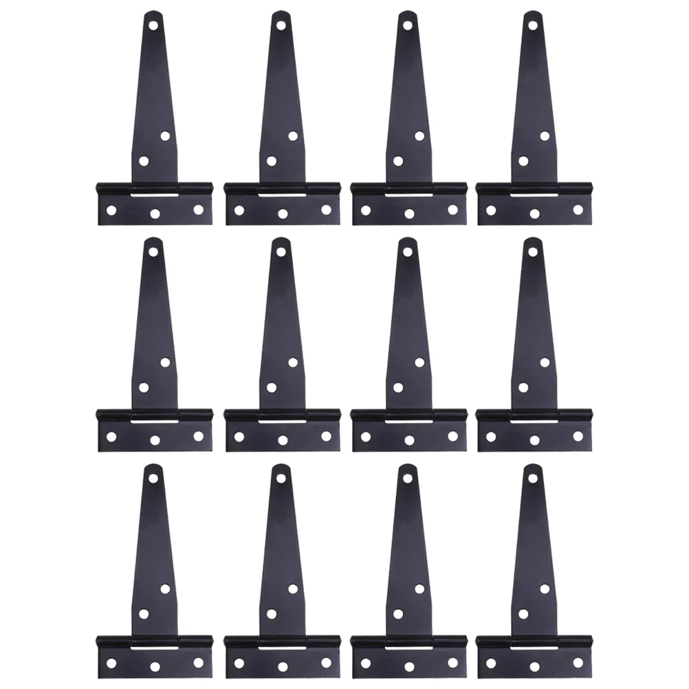 

12 Pcs T Hinge Shed Black Door Hinges Shed Door Brackets Rust Proof Hinges Iron Barn Hinges Metal Shed Hinges Cabinet Hinge