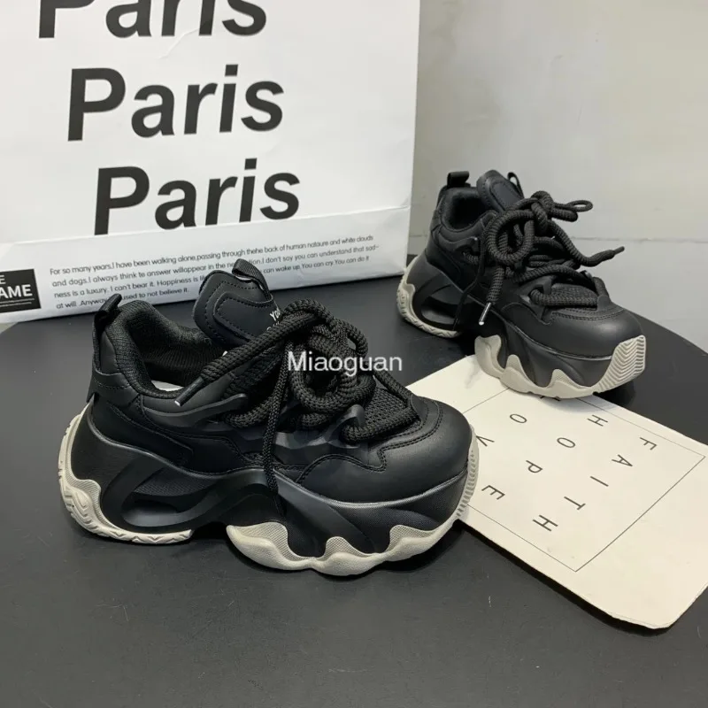 Женские кроссовки для бега на платформе повседневные мотоциклетные с цветным