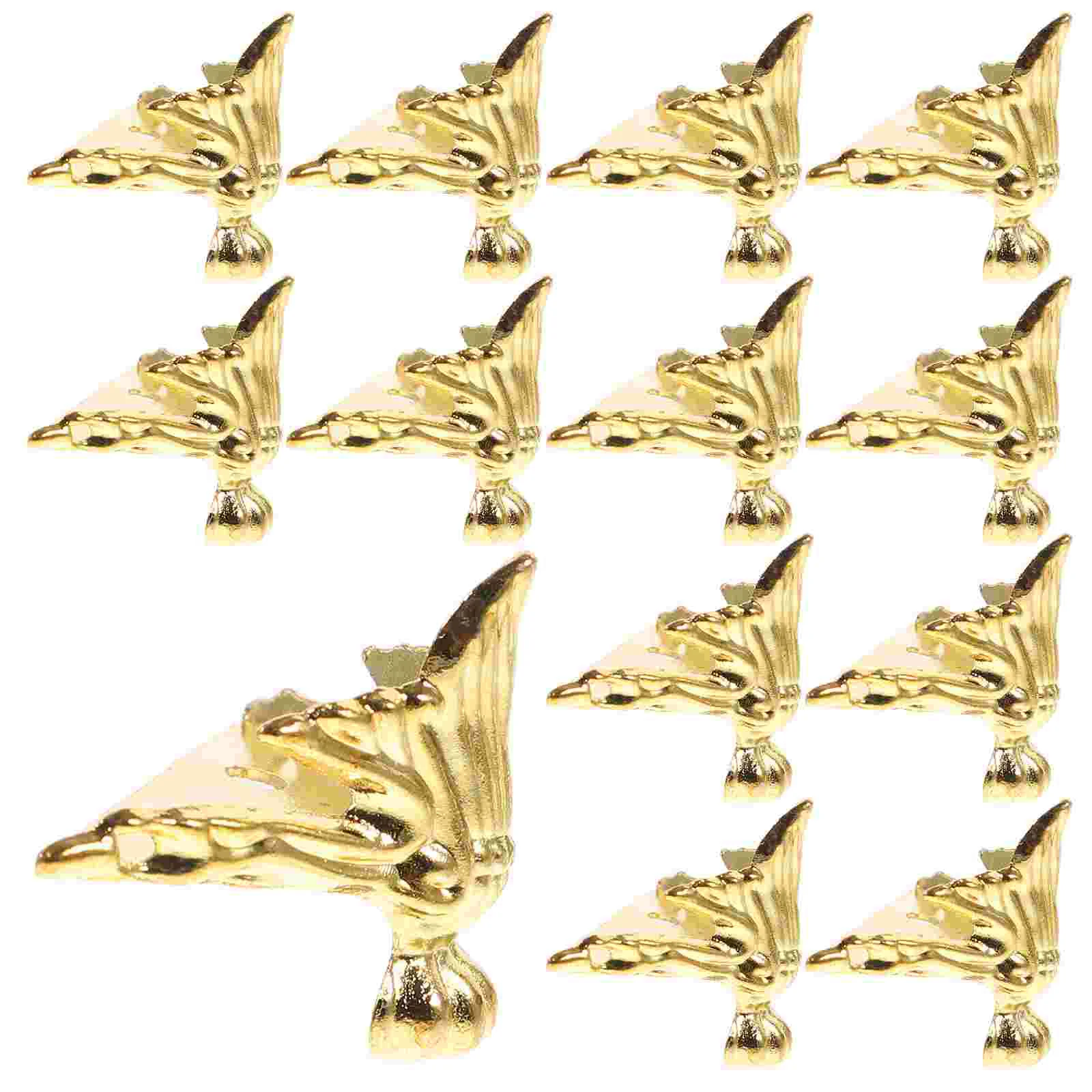 

20 Pcs Feet Furniture Accessories Corner Protector Wedge Shape Wood Case Wooden Bases Zinc Alloy Legs Bun