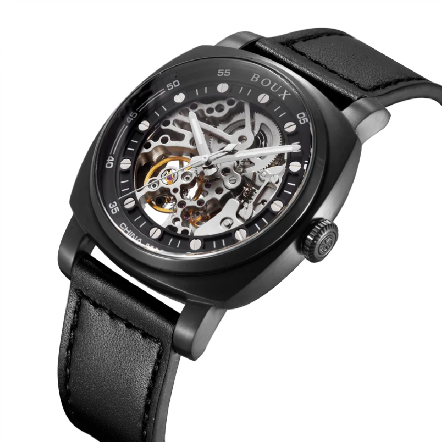 

BOUX Skeleton Luminous Automatic Mechanical Watch Men Seagull ST16 Movement Army Military Wristwatches Disiplay Hollow Clock