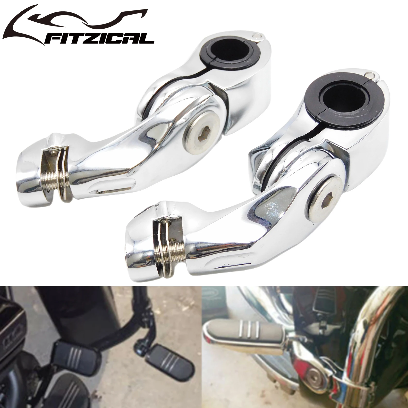 

Motorcycle 32mm 1-1/4" Highway Crash Bar Pegs Short Footpegs Clamps Engine Guard Mount For Harley Sportster Touring Dyna Softail