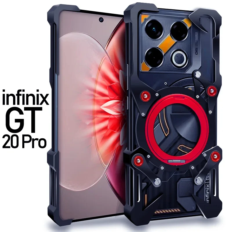 Фото Роскошный металлический чехол Zimon New Thor Heavy Duty Armor из алюминия для Infinix GT 10, 20, Note 40, 50 Pro+ (задняя крышка, защитный чехол) №5