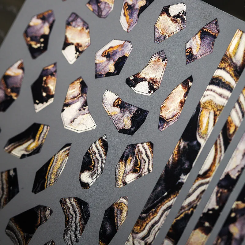 Высококачественная Фольга для ногтей ползунок 3D наклейка несимметричный узор