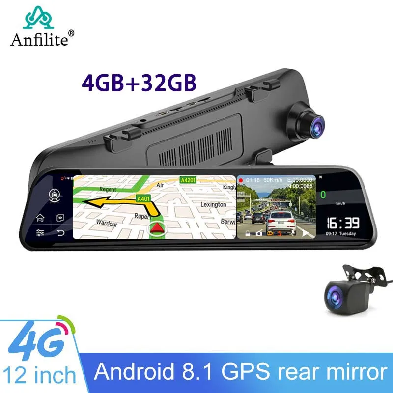 Видеорегистратор 12 дюймов 4G Smart с зеркалом заднего вида Android GPS автомобильный видеорегистратор ADAS DVR 4 Гб + 32 Гб мобильный удаленный монитор камера Видеорегистратор 12 дюймов 4G Smart с зеркалом заднего вида Android GPS автомобильный видеорегистратор ADAS DVR 4 Гб + 32 Гб мобильный удаленный монитор камера