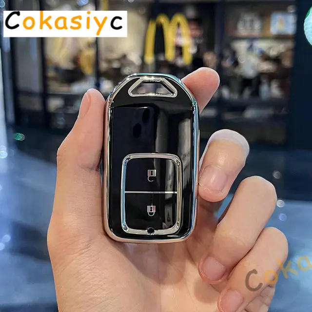 

Чехол для автомобильного смарт-ключа из ТПУ, брелок для ключей для Honda CRV CR-V Fit Civic Accord HR-V HRV City Odyssey XR-V, защитный держатель в виде ракушки