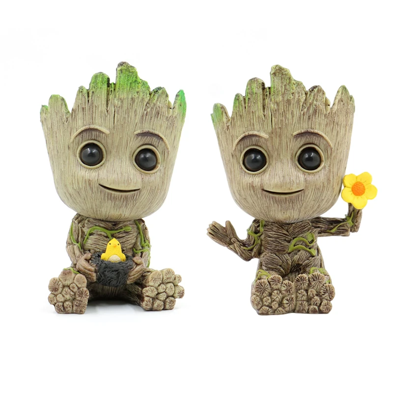 

Disney Groot Marvel Mini Flowerpot Doll Figure Marvel legends Pen Holder Flower Pot Anime Toys Action Figure Sitting Kids Gifts