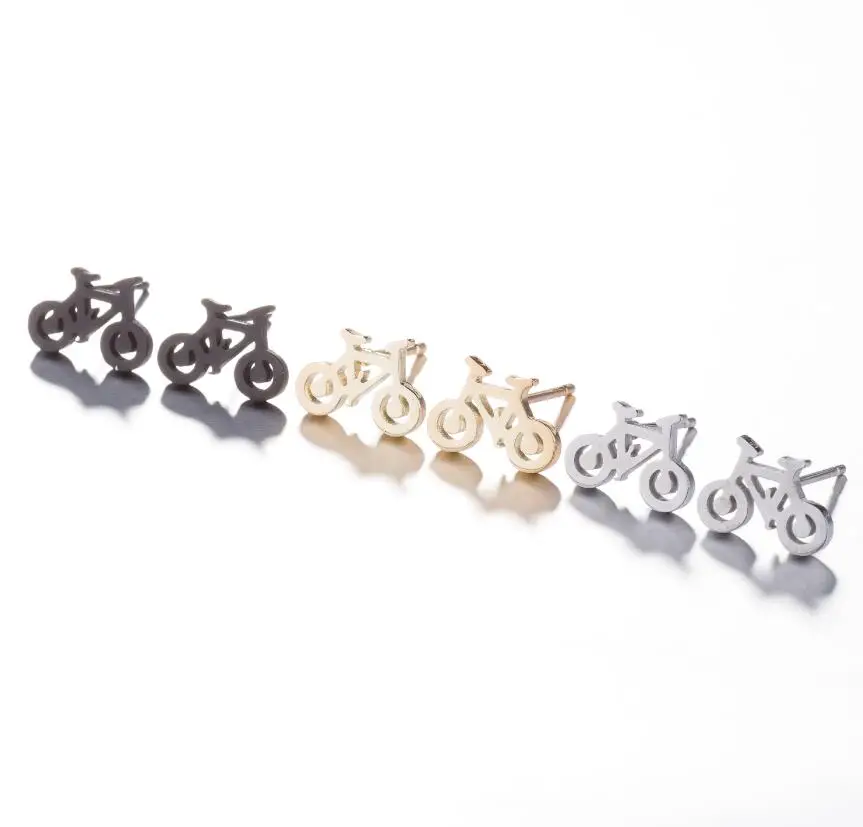 

New Simple Fashion Bicycle Earrings Girls Travel Fashion Line Bicycle Earrings
