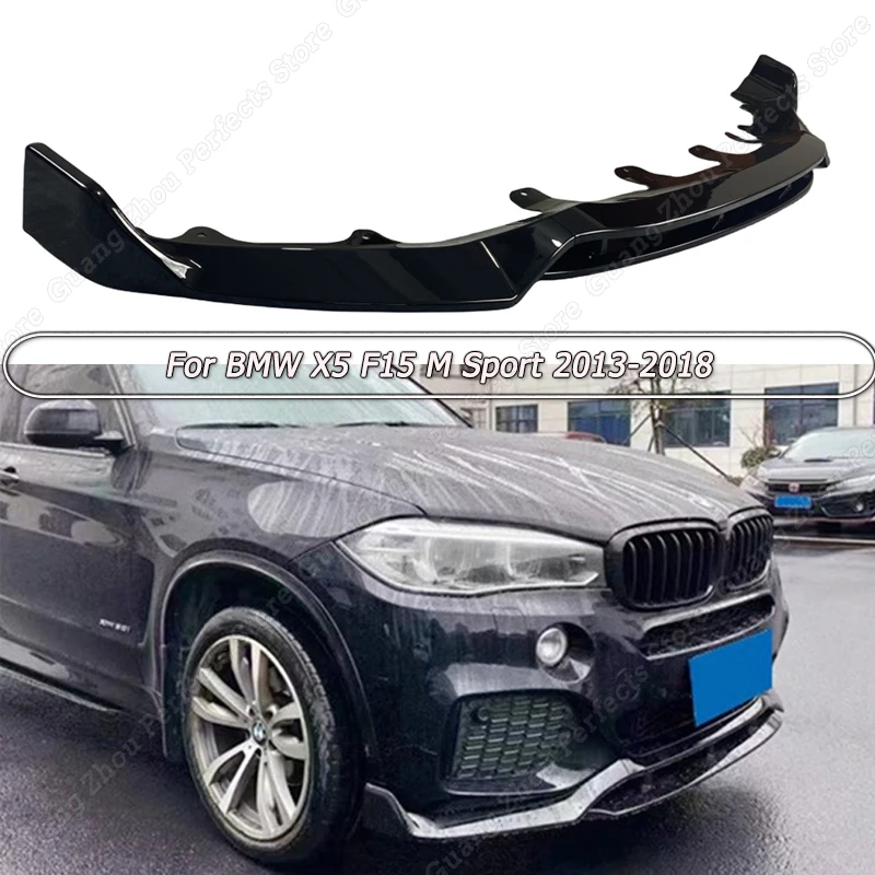 

Передний бампер для BMW X5 F15 M Sport 2013 2014 2015-2018, спойлер, блеск для губ, Черный Автомобильный нижний сплиттер, защитное лезвие, корпус, комплекты ABS