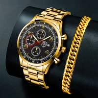 mens business stainless steel quartz wrist watches male calendar date watch men gold bracelets luminous clock relogio masculino