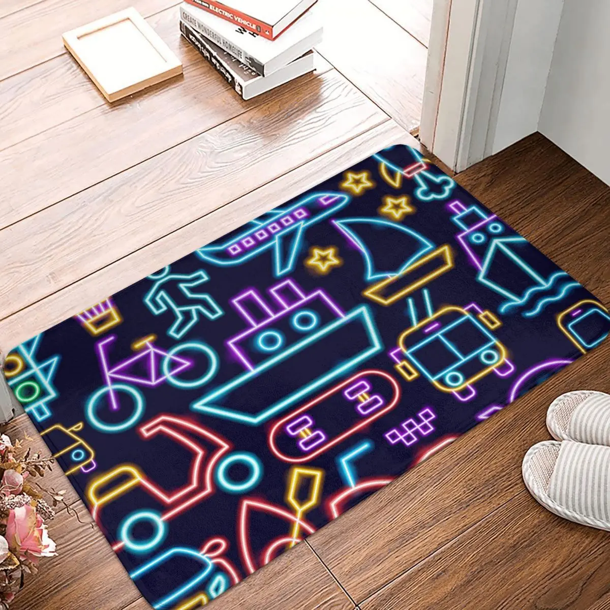 

Cartoon Car Lovely Colorful Car Bathroom Mat Bright Lights Doormat Living Room Carpet Entrance Door Rug Home Decor