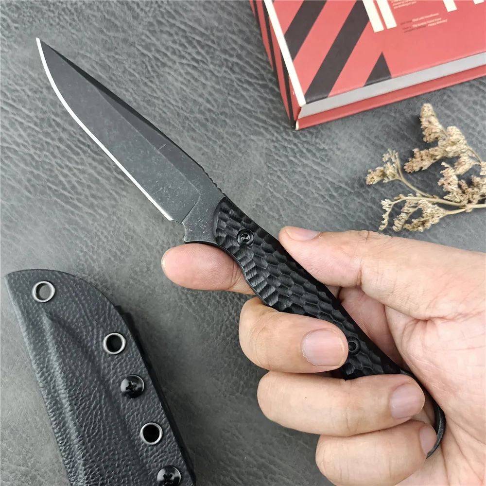 Фото 8Cr1 3Mov стальное фиксированное лезвие G10 ручка с Pinky Ring Kydex ножны для улицы военные ножи для выживания инструмент нож тактический военный №5