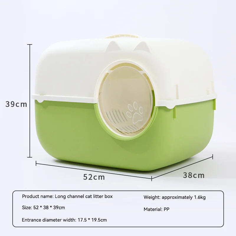 Лоток для кошачьего туалета с длинным каналом полностью закрытый Большой от