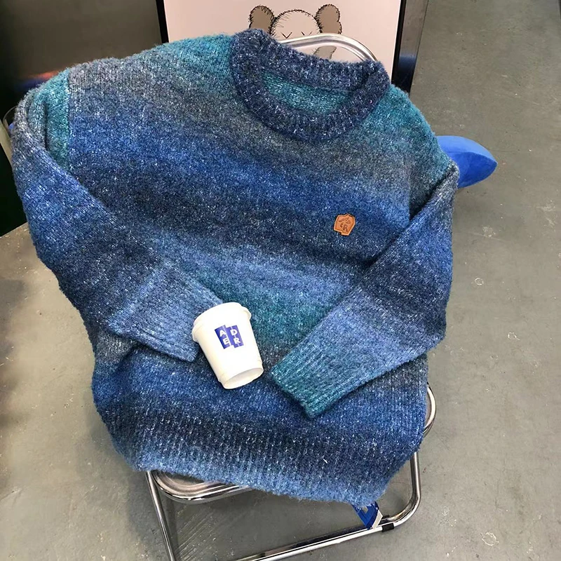 

ADER Wool Knit Thickened Warm Ombre Men Women 1:1 Pullover ADER ERROR Oversized Sweater