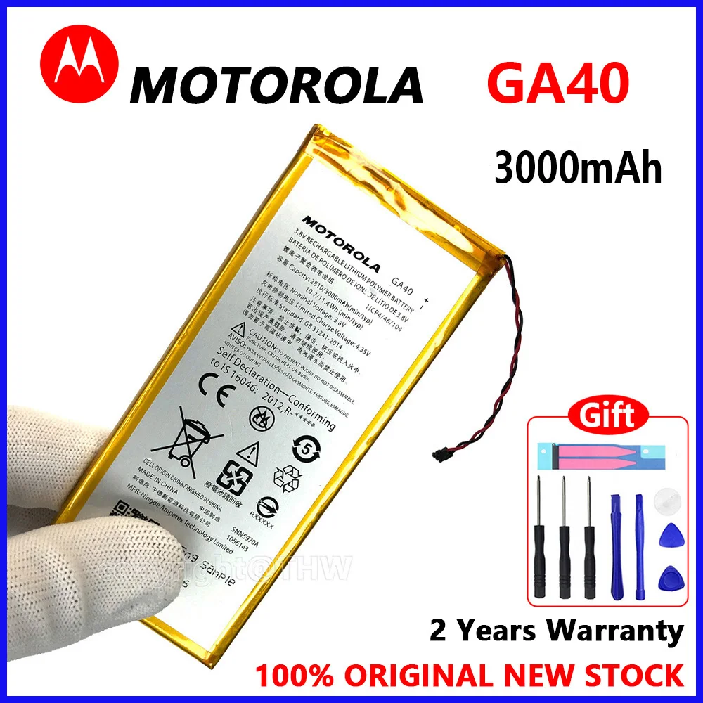 

Motorola 100% Original 3000mAh GA40 Battery For Motorola Moto G4 /G4 Plus XT1625 XT1622 XT1644 XT1643 SNN5970A Battery With Tool