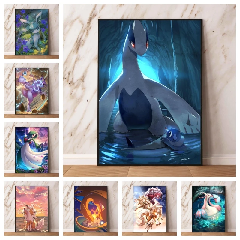 

Canvas Printing Glaceon Gifts Wall Art Home Comics Pictures Poster Toys Children's Bedroom Decor Hanging Classic