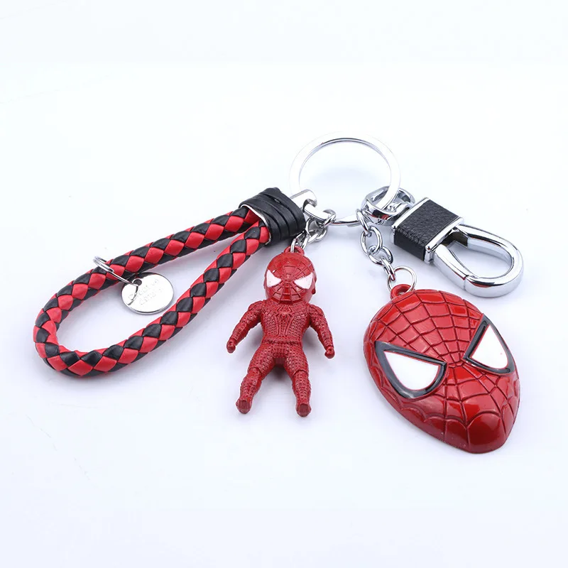 

Fashion Marvel Keychain Creative Spider-Man Doll Mask Metal Keyring Personality Iron Man Bag Alloy Pendant Key Chain
