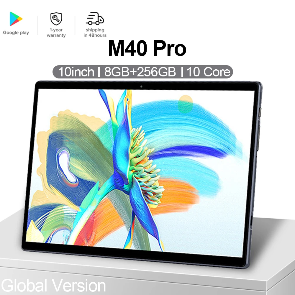 

Global Version M40 Pro Tablet Android 10 Deca Core 10 inch Tablette PC 8800mAh 8GB RAM 256GB ROM Pad Dual SIM 4G Network Tablets