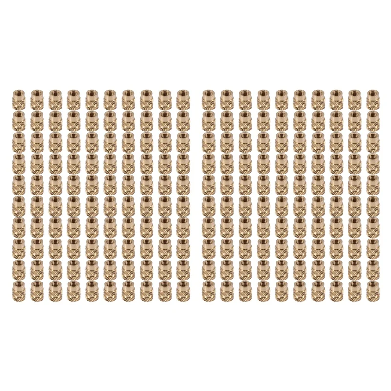 

200Pcs M3 Thread Knurled Brass Threaded Heat Set Heat Resistant Insert Embedment Nut For 3D Printer