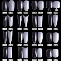 100pcs fake nail professional set acrylic supplies tips design art false cute accessories french full half cover long short