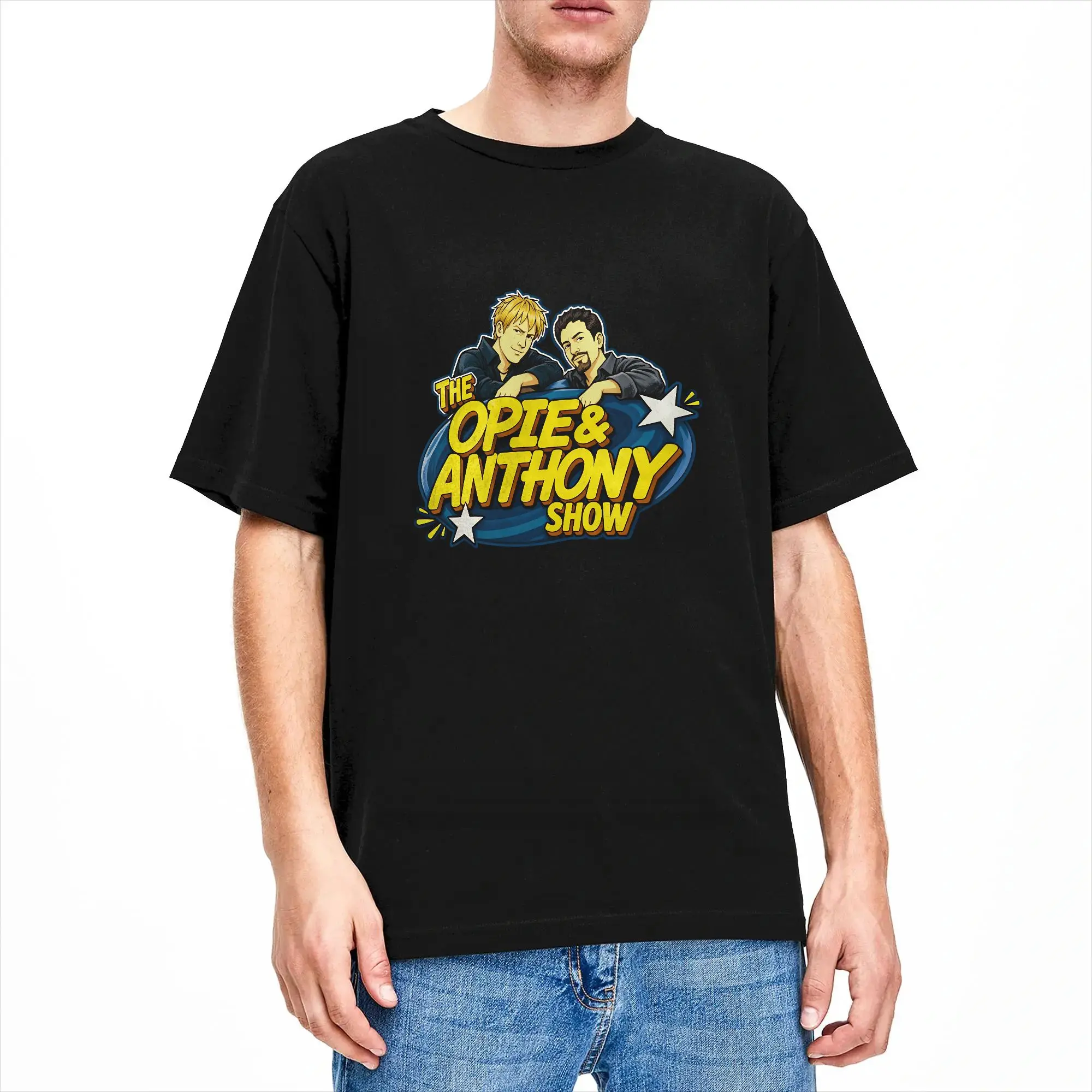 Фото Мужская футболка The Opie and Anthony Show, винтажные футболки из 100% хлопка, футболка с круглым вырезом, одежда с короткими рукавами, идея для подарка №2