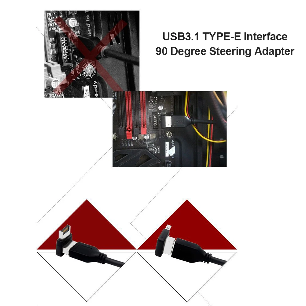 USB-адаптер с разъемом USB 3 1 на Type-E переходник 90 градусов передний шасси типа C для
