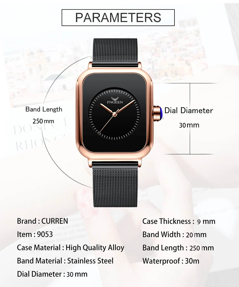 2023 New Hot Selling Simple and Creative Waterproof Square Dial Women's Quartz Watch Girlfriend Leisure Luxury Gift