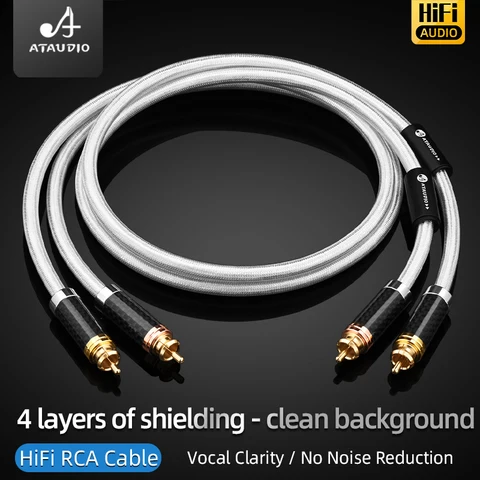 ATAUDIO HiFi RCA-кабель 7N OCC и серебрянный сердечник 2RCA